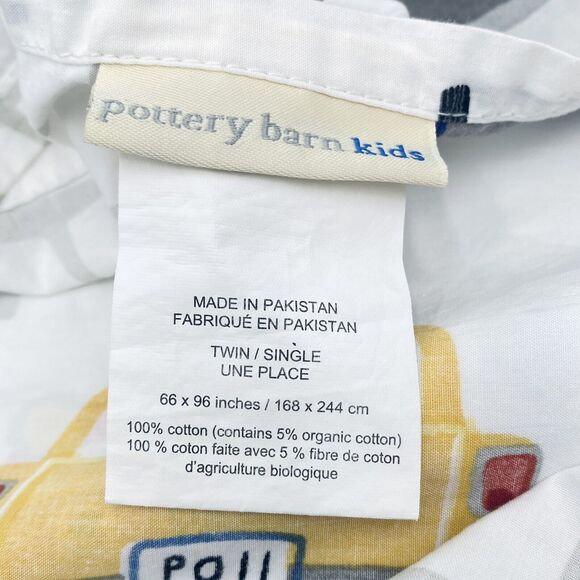 Pottery Barn Kids Transportation Themed Twin Flat Sheet Taxi Car Truck Zoo Bus - Picture 5 of 8